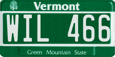 VT license plate WIL466