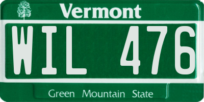VT license plate WIL476