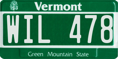 VT license plate WIL478