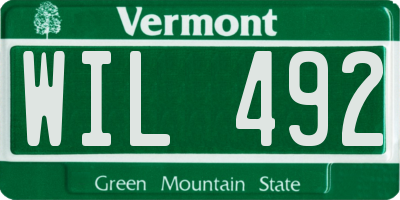 VT license plate WIL492