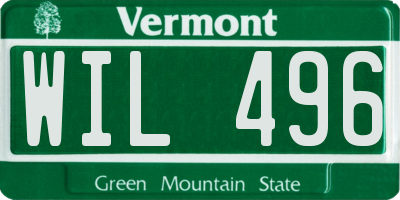 VT license plate WIL496
