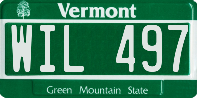 VT license plate WIL497