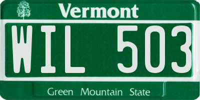 VT license plate WIL503