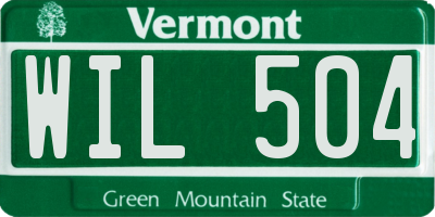VT license plate WIL504