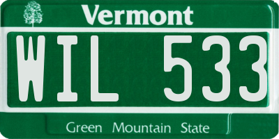 VT license plate WIL533