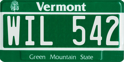 VT license plate WIL542