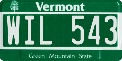 VT license plate WIL543