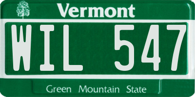 VT license plate WIL547