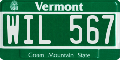 VT license plate WIL567