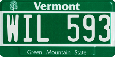 VT license plate WIL593
