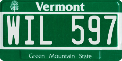 VT license plate WIL597