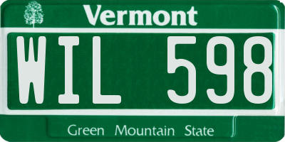 VT license plate WIL598