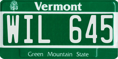 VT license plate WIL645