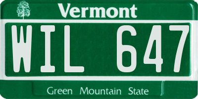 VT license plate WIL647