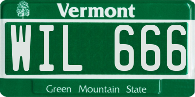 VT license plate WIL666