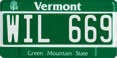 VT license plate WIL669