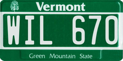VT license plate WIL670