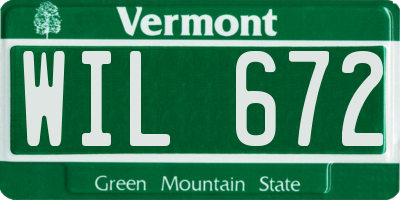VT license plate WIL672