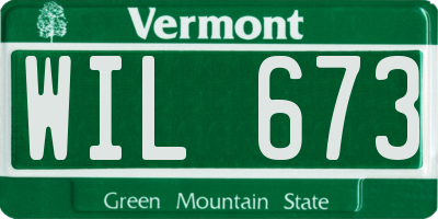VT license plate WIL673