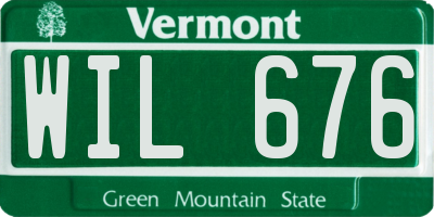 VT license plate WIL676