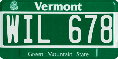 VT license plate WIL678