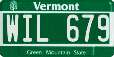 VT license plate WIL679