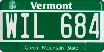 VT license plate WIL684