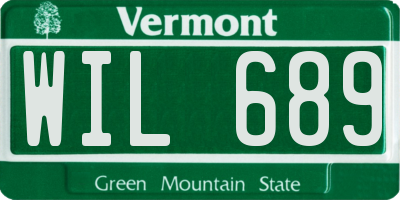 VT license plate WIL689