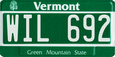 VT license plate WIL692