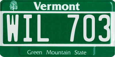 VT license plate WIL703