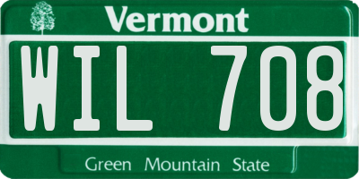 VT license plate WIL708