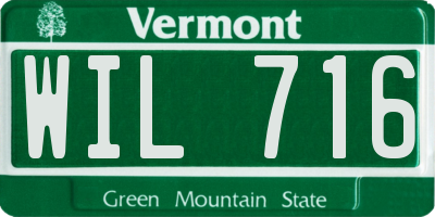 VT license plate WIL716