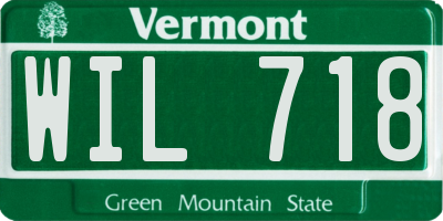 VT license plate WIL718