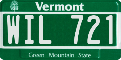 VT license plate WIL721