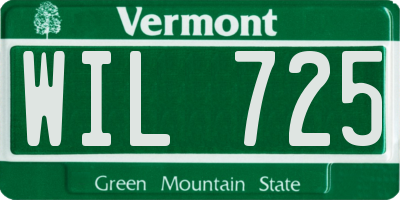 VT license plate WIL725