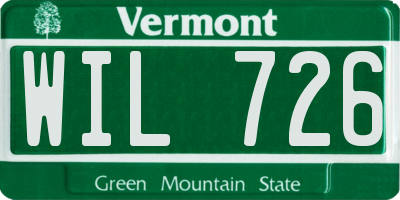 VT license plate WIL726