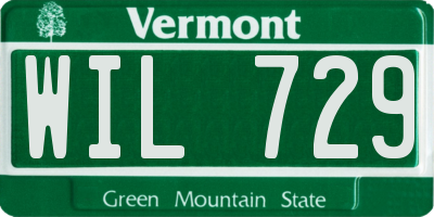 VT license plate WIL729
