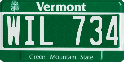 VT license plate WIL734