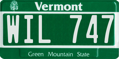 VT license plate WIL747