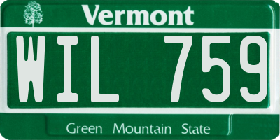 VT license plate WIL759
