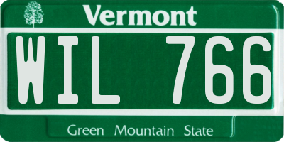 VT license plate WIL766
