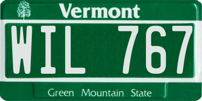 VT license plate WIL767