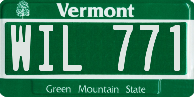 VT license plate WIL771