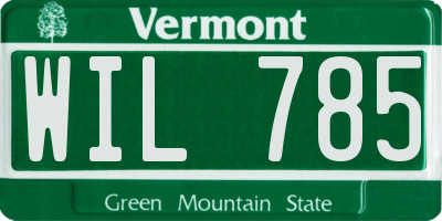 VT license plate WIL785