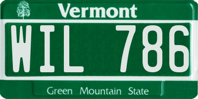 VT license plate WIL786