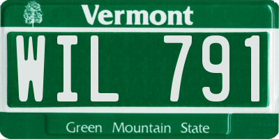 VT license plate WIL791