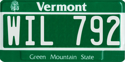VT license plate WIL792