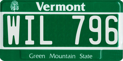 VT license plate WIL796