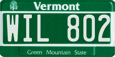 VT license plate WIL802