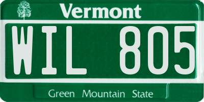 VT license plate WIL805